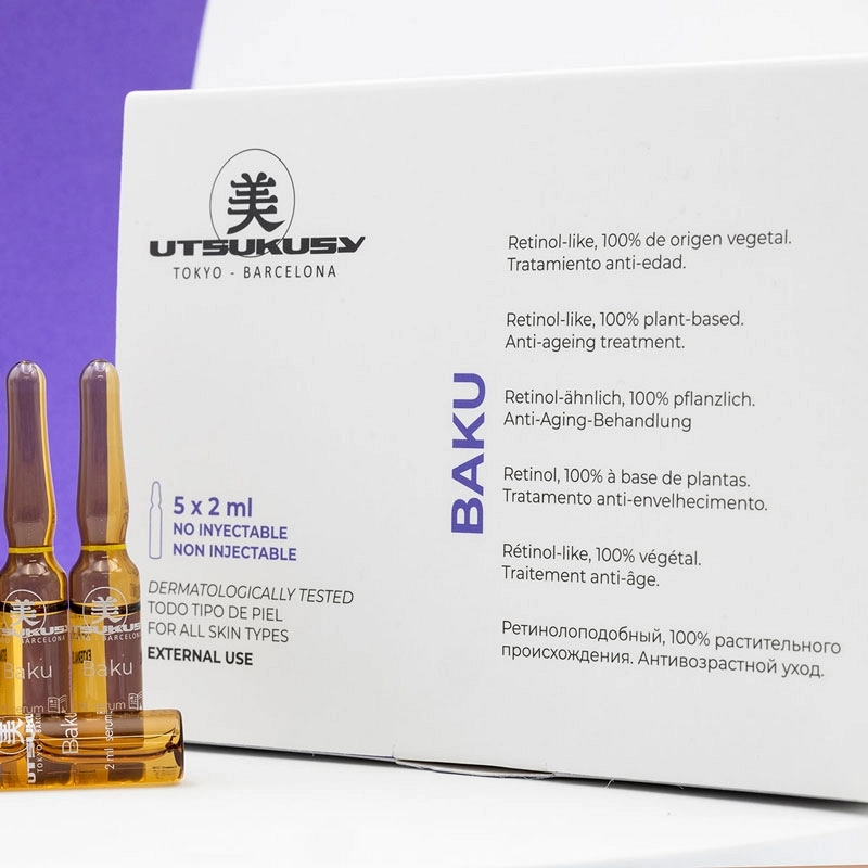 Ampollas de Baku (Bakuchiol) | Utsukusy Cosmetics | 5 ampollas de 2 ml