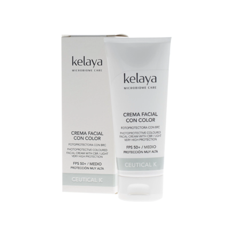 Kelaya CREMA FACIAL CON COLOR Tono medio | Fotoprotectora FPS 50+ | Antiedad | Luminosidad | BRC Kelaya CREMA FACIAL CON COLOR Tono medio | Fotoprotectora FPS 50+ | Antiedad | Luminosidad | BRC