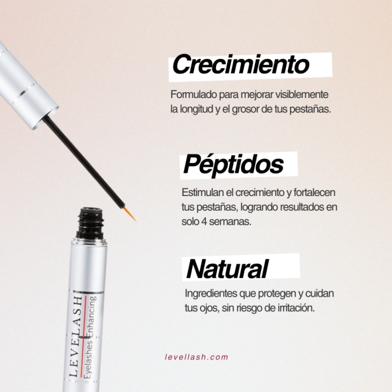 Levellash Sérum de Pestañas | Pestañas Largas, Fuertes y con Volumen