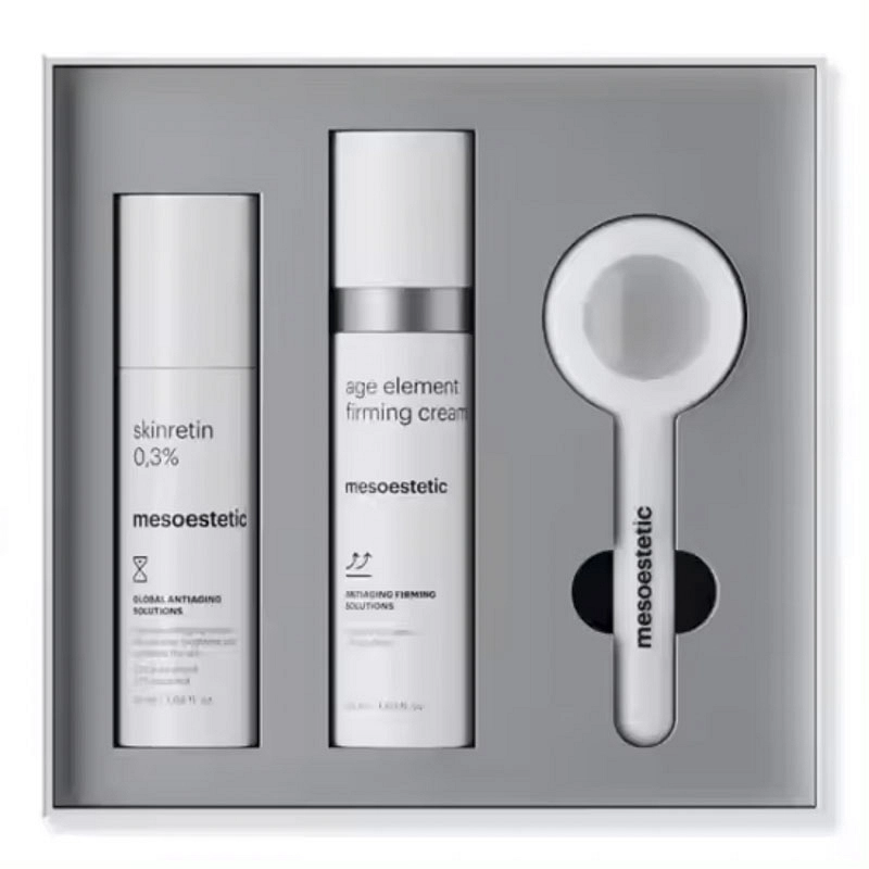 Pack Navidad reafirmante mesoestetic | age element, skinretin y cristal iceglobe