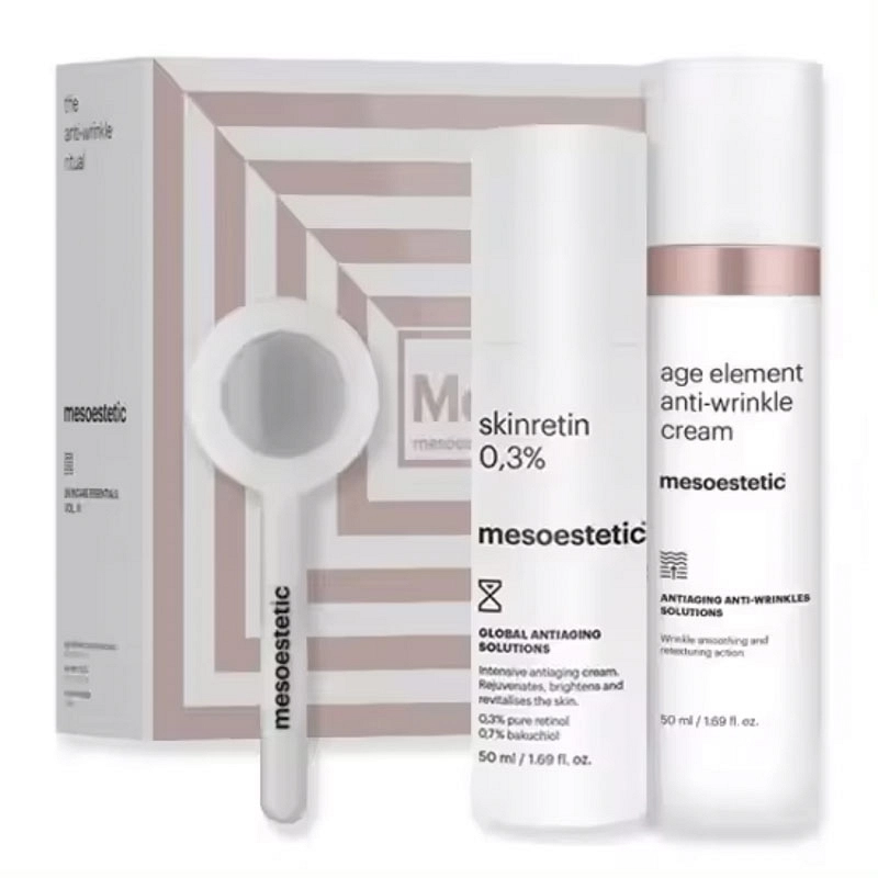 Ritual Antiedad Mesoestetic: Crema Antiarrugas + Skinretin + Crystal Ice Globe