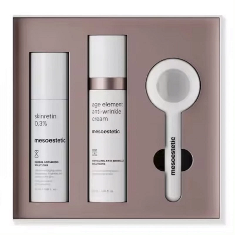 Ritual Antiedad Mesoestetic: Crema Antiarrugas + Skinretin + Crystal Ice Globe